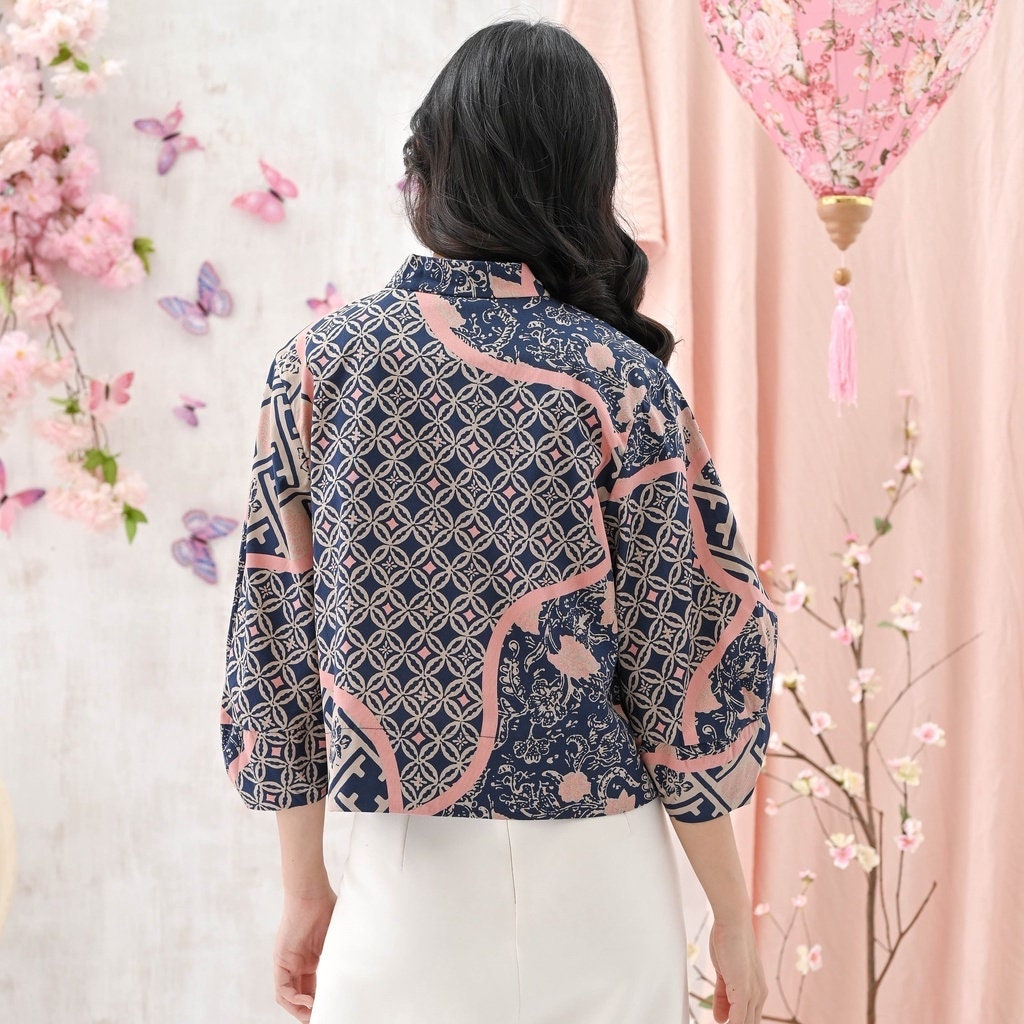 Bomber Jacket Batik Pattern from Indonesia - Batik Outer - KATCO