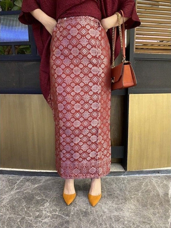 Songket Batik Wrap Skirt, Kebaya Skirt Traditional from Indonesia - KATCO